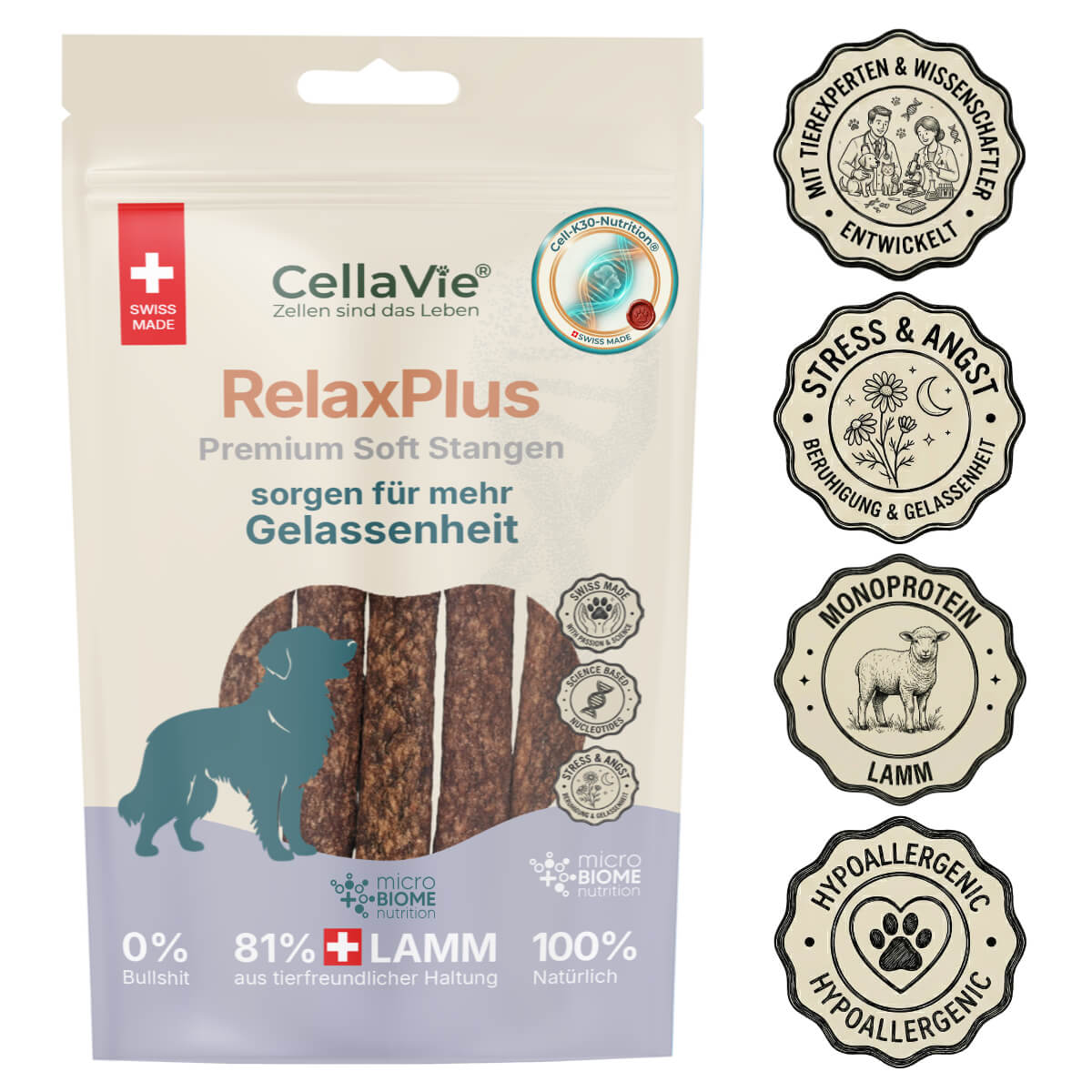 CellaVie® Hund RelaxPlus Premium Soft Stangen 55g