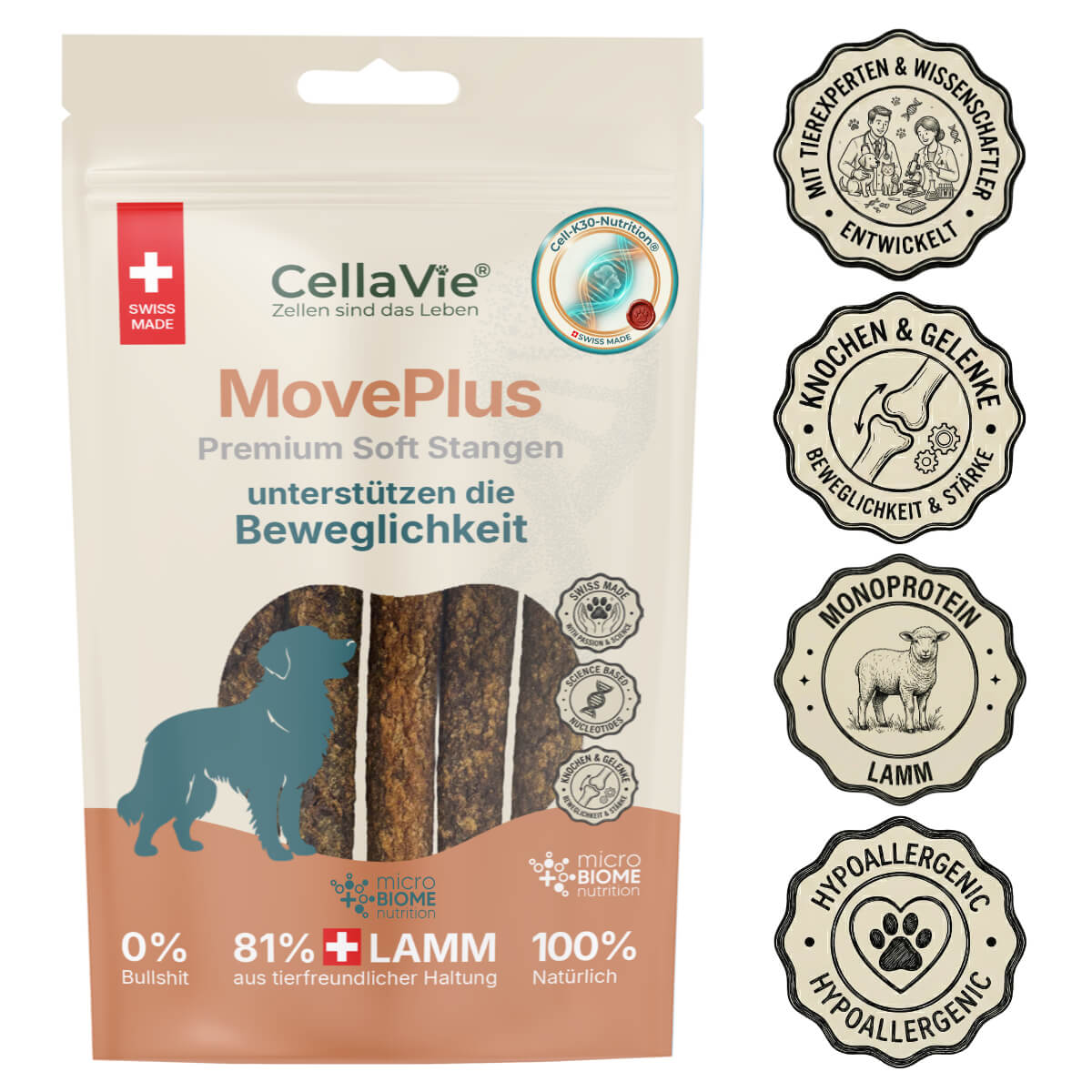 CellaVie® Hund MovePlus Premium Soft Stangen 55g